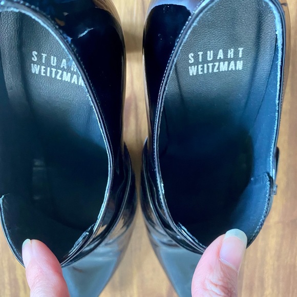 Stuart Weitzman Patent Leather Buckle Oxford Booties - Picture 7 of 8